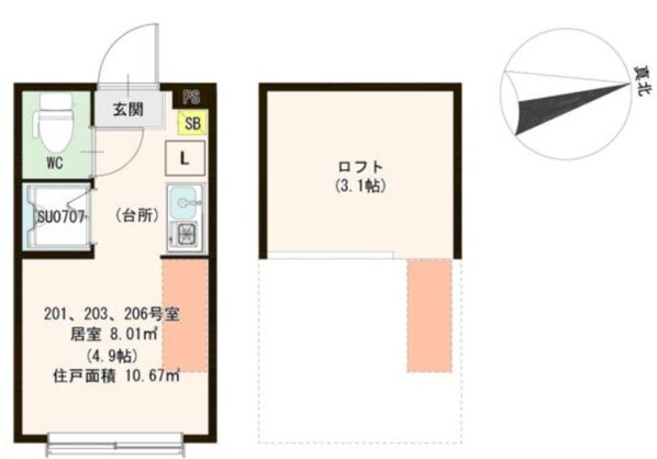 ハーモニーテラス新小岩Ⅲの物件間取画像